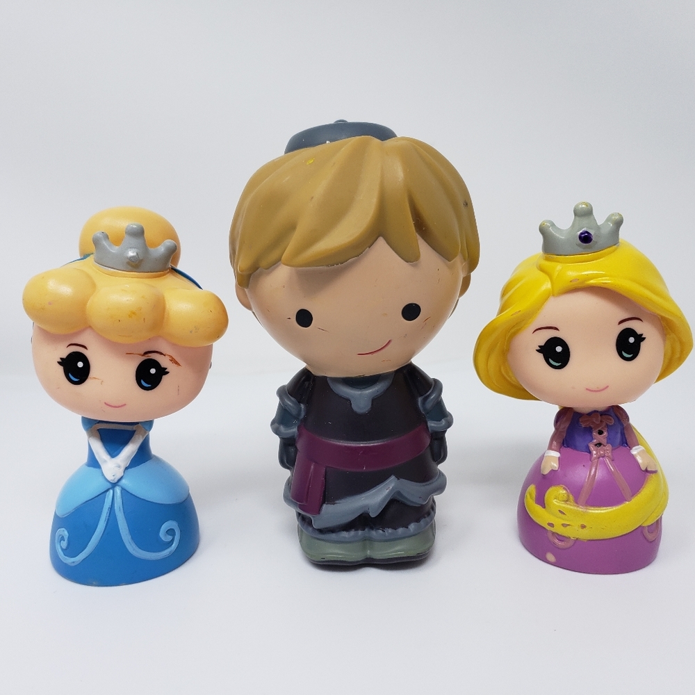 Disney Frozen Kristoff & Cinderella Princess Vinyl Toy Figures Lot of 3